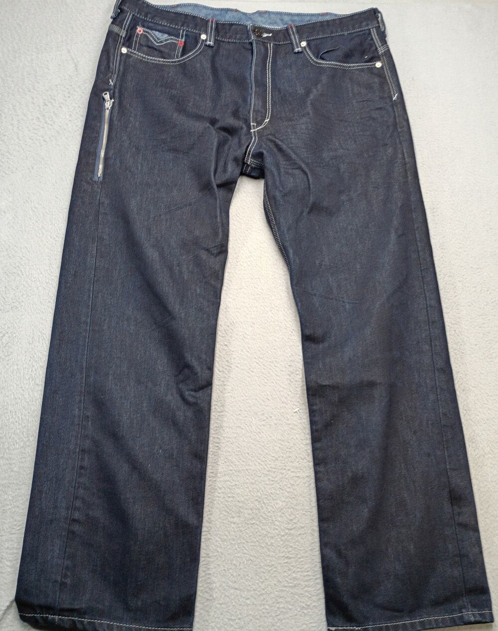 Rare Vintage Levi’s 569 Style Engine Loose Straight Side Zip Jeans 38x34 skater